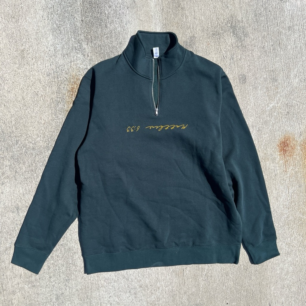 Men's Green Half-Zip Sweater